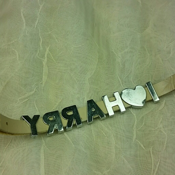 Leather Bracelet Crystal & Enameled I ❤️ HARRY Collectible Vintage - Picture 7 of 8